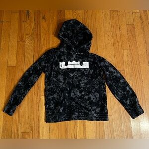 Nike Dri - Fit Camou Tie Dye Black White Hooded Sweatshirt Youth Large Unisex